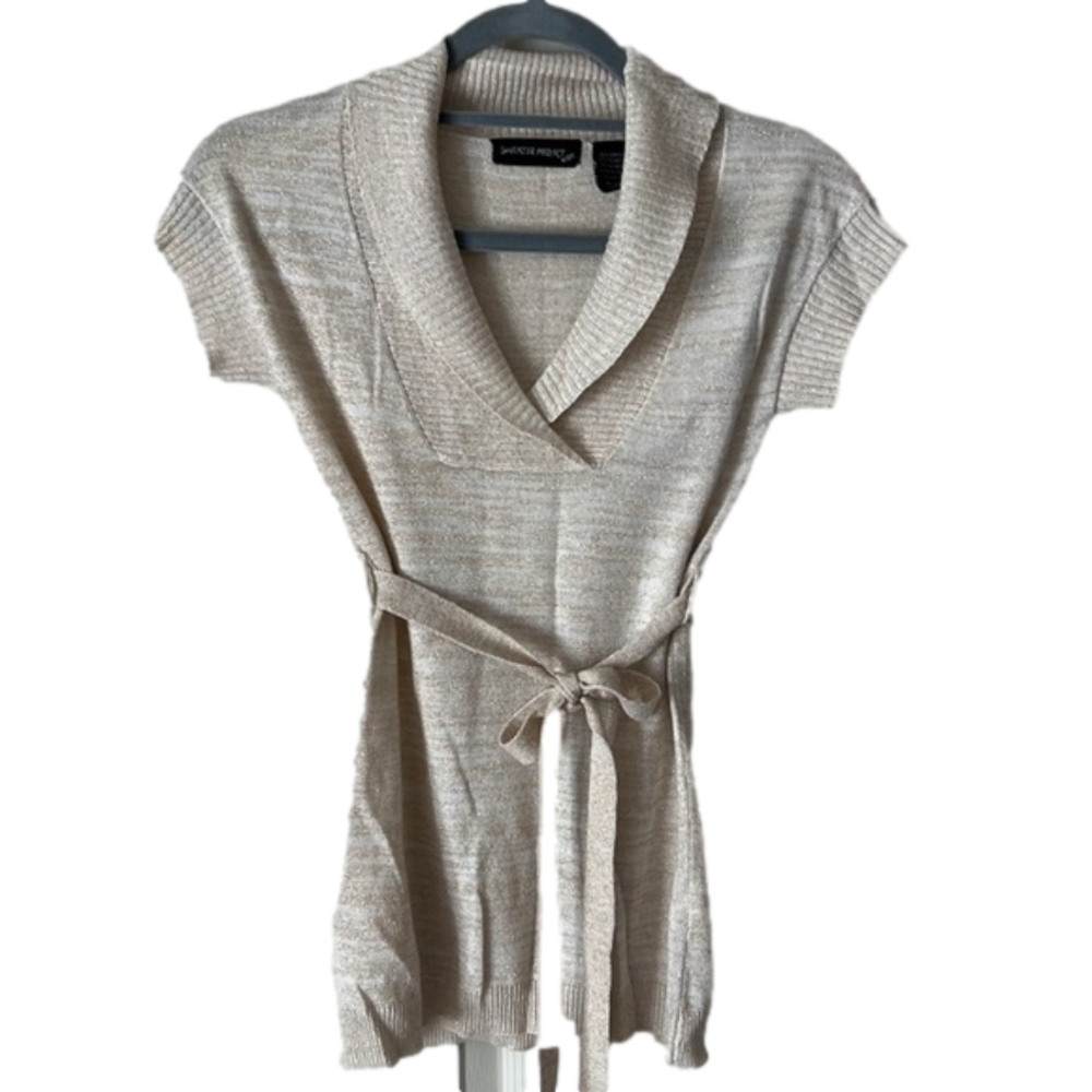 Sweater Project Girls Cream Tie Waist Sweater Excellent Condition Size M (10/12)
